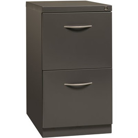 23in Deep Charcoal Metal Mobile Pedestal File Cabinet 2 Drawer File-File with Arch Pull, for Home and Office Letter Size