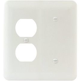 Titan3 White Smooth 2-Gang Duplex/Blank Princess Metal Wall Plate