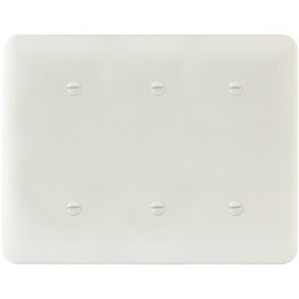 Titan3 White Smooth 3-Gang Blank Princess Metal Wall Plate