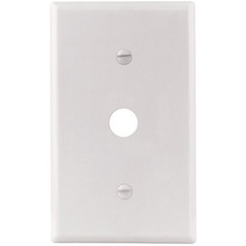 Titan3 White Smooth 1-Gang Coaxial Standard Metal Wall Plate