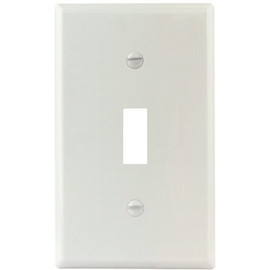 Titan3 White Smooth 1-Gang Toggle Standard Metal Wall Plate