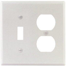 Titan3 White Smooth 2-Gang Toggle/Duplex Standard Metal Wall Plate