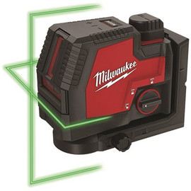 Milwaukee 100 ft. REDLITHIUM Lithium-Ion USB Green Rechargeable Cross Line Laser Level with Charger Milwaukee 100 ft. REDLITHIUM Lithium-Ion USB Green Rechargeable Cross Line Laser Level with Charger