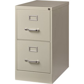 Hirsh 25 in. D Light Gray 2-Drawer Letter Width Vertical File Cabinet