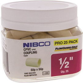 NIBCO 1/2 in. CPVC CTS Socket x Socket Coupler Fitting