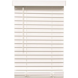Home Decorators Collection White Cordless Room Darkening Faux Wood Blind 2 in. Slats 25.5 in. W x 72 in. L