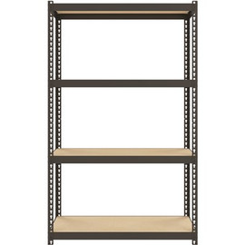 Space Solutions Black 4-Tier Steel Garage Storage Shelving Unit (30 in. W x 48 in. H x 12 in. D)