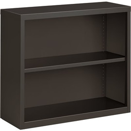 Hirsh 30 in. H Charcoal Metal 2-Shelf Standard Bookcase with Adjustable Shelves