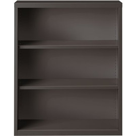 Hirsh 42 in. High Charcoal Metal 3-Shelf Standard Bookcase with Adjustable Shelves