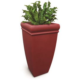 Mayne Chelsey 28 in. Tall Self-Watering Red Polyethylene Planter