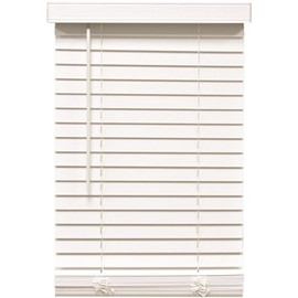 Home Decorators Collection White Cordless Room Darkening Faux Wood Blind 2 in. Slats 27 in. W x 60 in. L