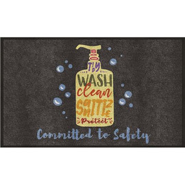 M+A Matting 3 ft. x 5 ft. Committed to Safety Floor Mat Remind Customers You're Committed To Their Safety