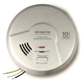 3-in-1 Hardwired Smoke, Fire and CO Alarm Detector 10-Year Sealed Battery, Photoelectric and Ionization (Case of 6)