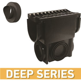 Deep Series Slim Drainage Pit/Catch Basin for Modular Trench and Channel Drain Systems with Multi Pipe Adapter