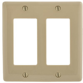 HUBBELL WIRING 2-Gang Decorator Wall Plate - Ivory