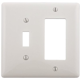 HUBBELL WIRING 2-Gang White Toggle and Decorator Wall Plate