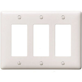 HUBBELL WIRING 3-Gang Decorator Wall Plate - White