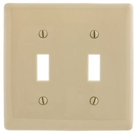 HUBBELL WIRING 2-Gang Ivory Toggle Wall Plate