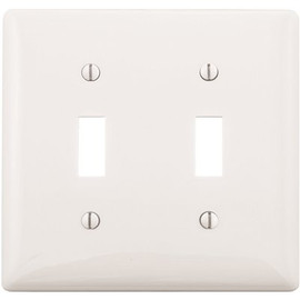 HUBBELL WIRING 2-Gang White Toggle Wall Plate