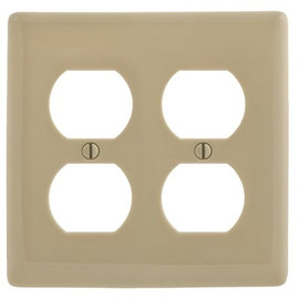 HUBBELL WIRING 2-Gang Duplex Wall Plate - Ivory