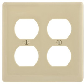 HUBBELL WIRING 2-Gang Duplex Wall Plate - Light Almond