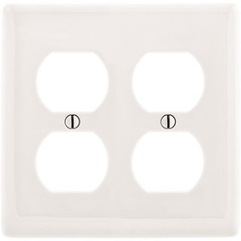 HUBBELL WIRING 2-Gang Duplex Wall Plate - White