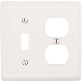HUBBELL WIRING 2-Gang White Medium Size Toggle and Duplex Wall Plate
