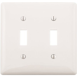 HUBBELL WIRING 2-Gang White Medium Size Toggle Wall Plate