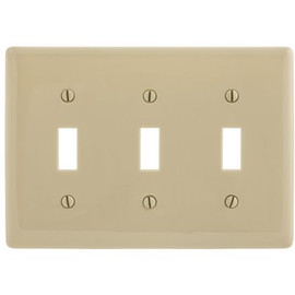 HUBBELL WIRING 3-Gang Ivory Medium Size Toggle Wall Plate