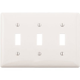 HUBBELL WIRING 3-Gang White Medium Size Toggle Wall Plate