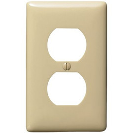 HUBBELL WIRING 1-Gang Medium Size Duplex Wall Plate - Ivory