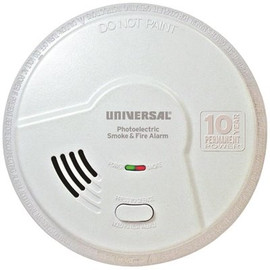 USI Electric Battery Operated Combination 2-in-1 Photoelectric Smoke and Fire Alarm Detector, 10-Year Sealed (Case of 6)