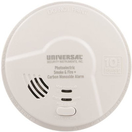 DO NOT SELL Battery Powered Combination 2-in-1 Photoelectric Smoke and Carbon Monoxide Alarm Detector, 10-Year Sealed (C