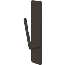 Rockwood 4 in. x 16 in. Black Suede Powder Coat Hospital Pull with Plate, 4 in. Projection, 3/4 in. Pull Diameter