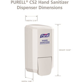 PURELL CS2 Push-Style Hand Sanitizer Dispenser, White, for 1000 mL CS2 Hand Sanitizer Refills (6 Per Carton)