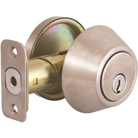 Defiant Stainless Steel Single Cylinder Deadbolt with KW1 Keyway Keyed Differently