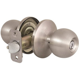Defiant Saturn Stainless Steel Keyed Entry Door Knob with SC1 Keyway Keyed Differently