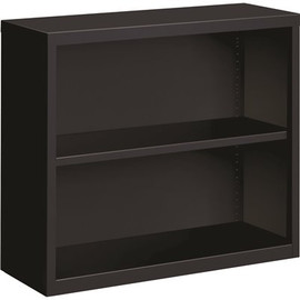 Lorell Fortress Black Powder Coated Steel 2 Shelf Bookcase