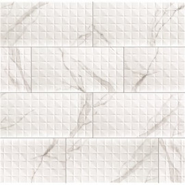 MSI Dymo Statuary Chex White 12 in. x 24 in. Glossy Ceramic Patterned Look Wall Tile (16 sq. ft./Case)