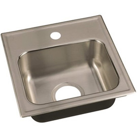 Just Manufacturing Stylist Series 18 Gauge Stainless Steel 15 in. 1-Hole Drop-in Bar Sink