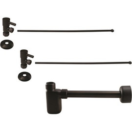 Westbrass 1-1/4 in. x 1-1/4 in. Brass Oval Bottle Trap Lavatory Supply Kit, Oil Rubbed Bronze