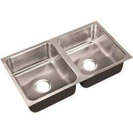 Just Manufacturing 18-Gauge Stainless Steel 18 in. I.D. x 32 in. x 8 in. Double Bowl Undermount Kitchen Sink