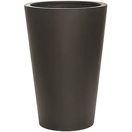 Vasesource 27.5 in. x 18.5 in. x 18.5 in. Belle Med Natural Black Round Fiberstone Planter