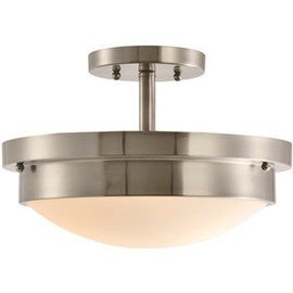 Design House Harris 13 in. 2-Light Satin Nickel Ceiling Light Flush Mount/Semi-Flush Mount