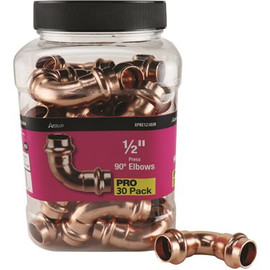 Apollo 1/2 in. x 1/2 in. Copper 90-degree Press x Press Elbow Fitting Pro Pack (30-Pack)