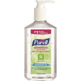 Purell Advanced 12 oz. Pump Bottle Fragrance Free Green Certified Refreshing Gel Hand Sanitizer (12-Pack)