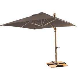 Grosfillex Windmaster 10 ft. Aluminum Cantilever Tilt Patio Umbrella in Charcoal