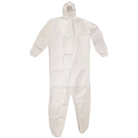 TRIMACO SuperTuff White Heavy Duty Painter's Coverall with Hood L - Bulk Pack 25/cs