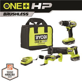 RYOBI ONE+ HP 18V Brushless Cordless Combo Kit (3-Tool) with (2) HIGH PERFORMANCE Batteries, Charger, and Bag