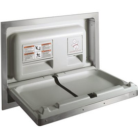 Recessed Horizontal Baby Changing Station in Stainless Steel